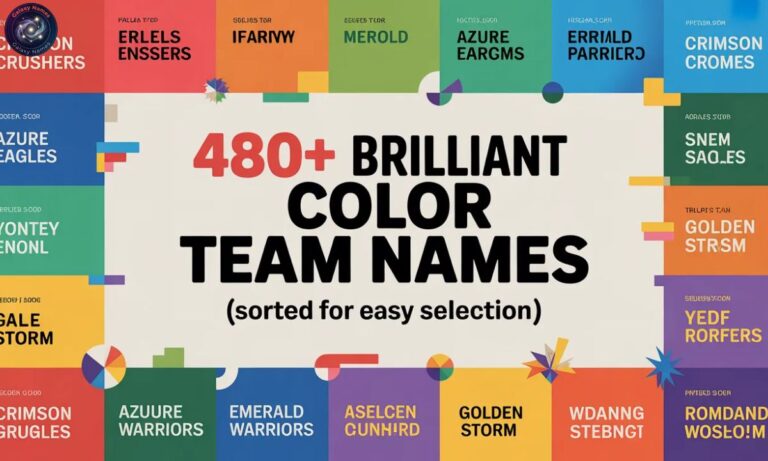 480+Brilliant Color Team Names (Sorted For Easy Selection)