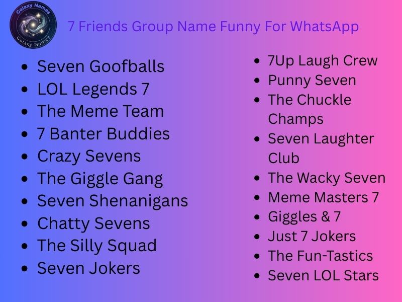 7 Friends Group Name Funny For WhatsApp