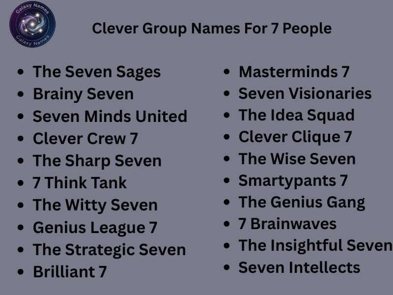 Clever Group Names For 7 People