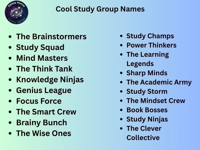 Cool Study Group Names
