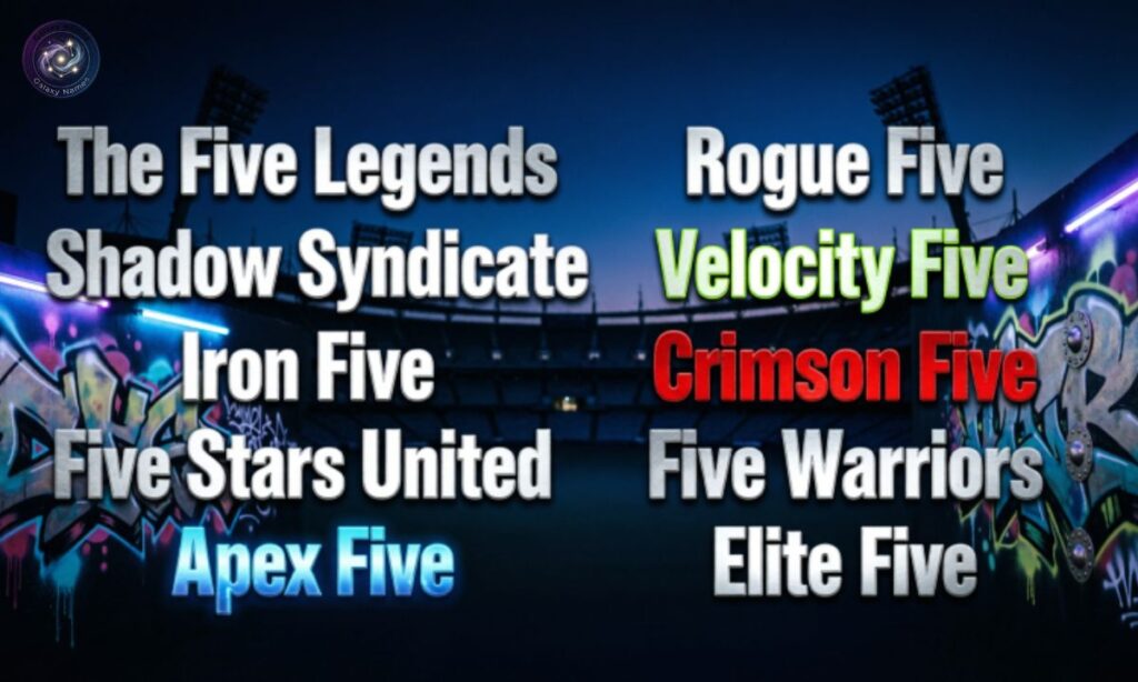 Cool Team Names For Groups Of 5 Guys