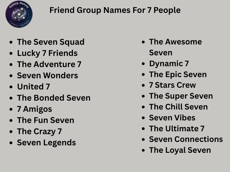 Friend Group Names For 7 People