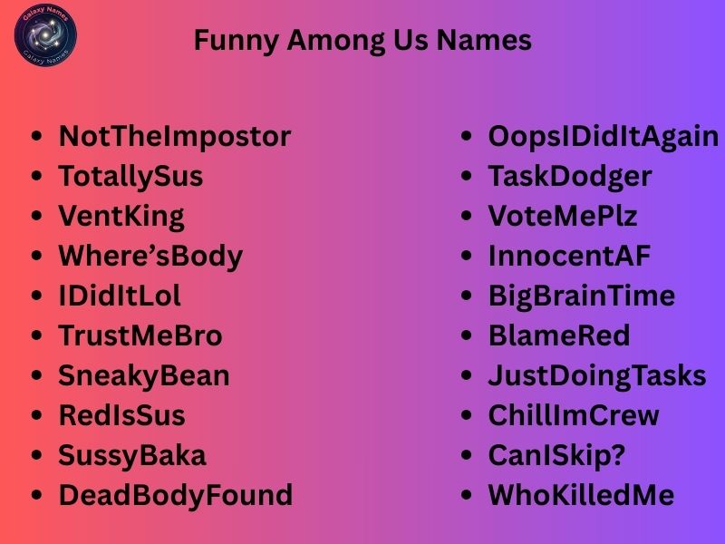 Funny Among Us Names