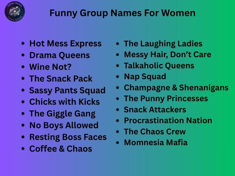Funny Group Names For Women