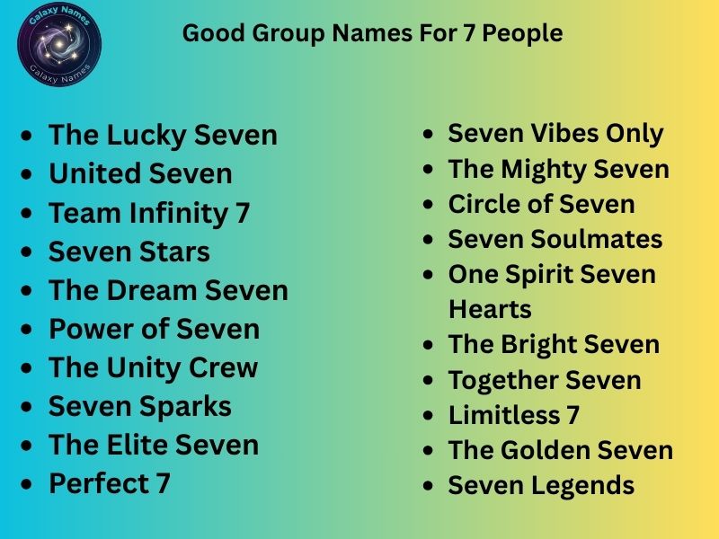 Good Group Names For 7 People