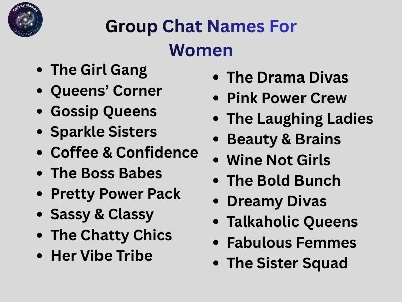 Group Chat Names For Women