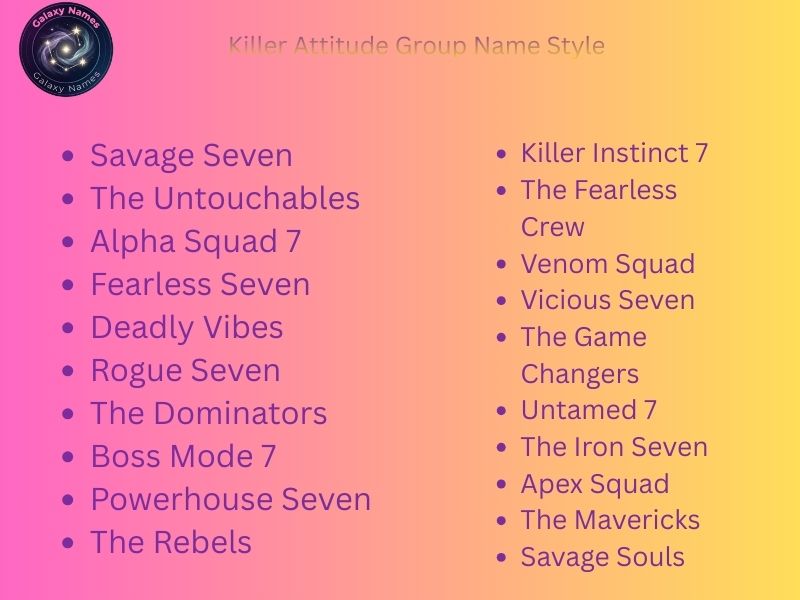 Killer Attitude Group Name Style