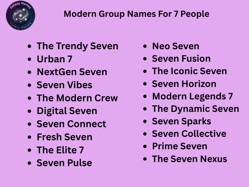 Modern Group Names For 7 People