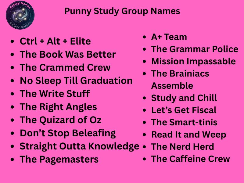 Punny Study Group Names (1)