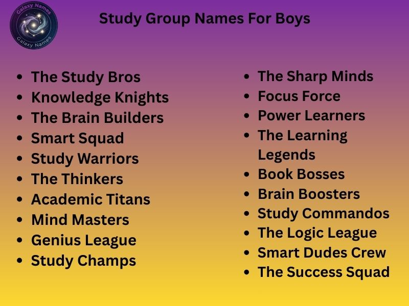 Study Group Names For Boys