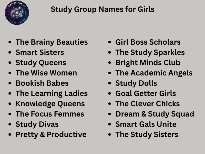 Study Group Names for Girls