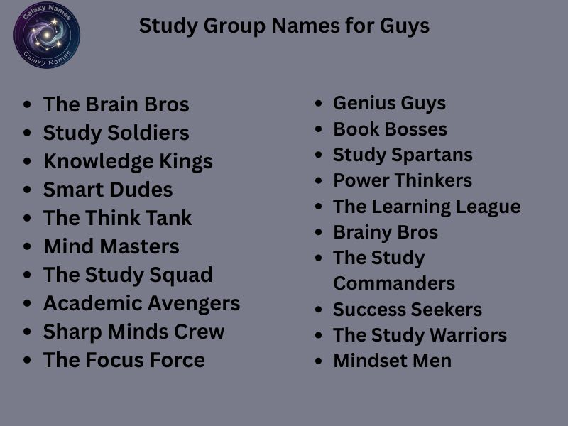 Study Group Names for Guys