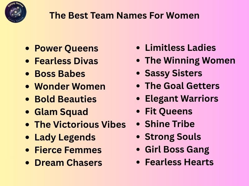 The Best Team Names For Women