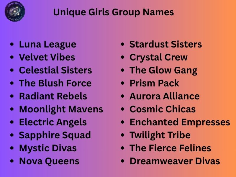 Unique Girls Group Names