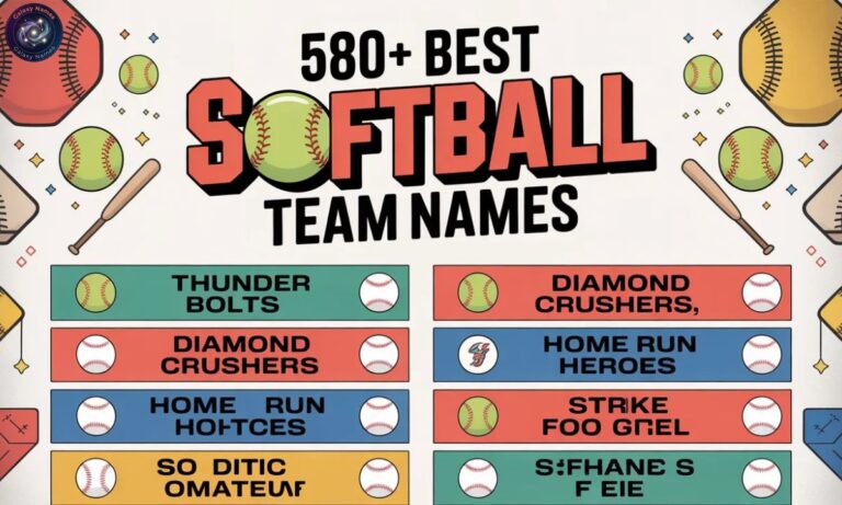 580+Best Softball Team Names By Category