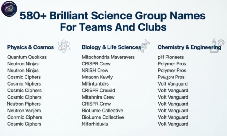 580+Brilliant Science Group Names For Teams And Clubs