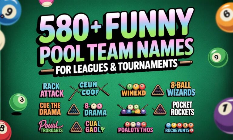 580+Funny Pool Team Names For Leagues & Tournaments