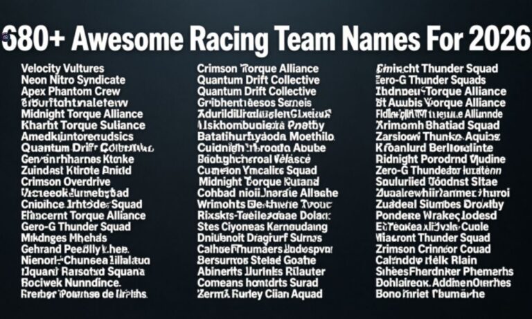 680+Awesome Racing Team Names For 2026