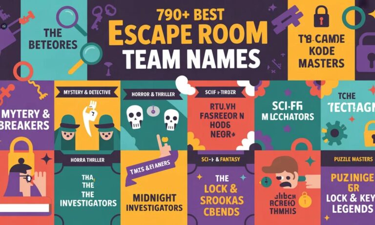 790+Best Escape Room Team Names Sorted Into Eleven Categories