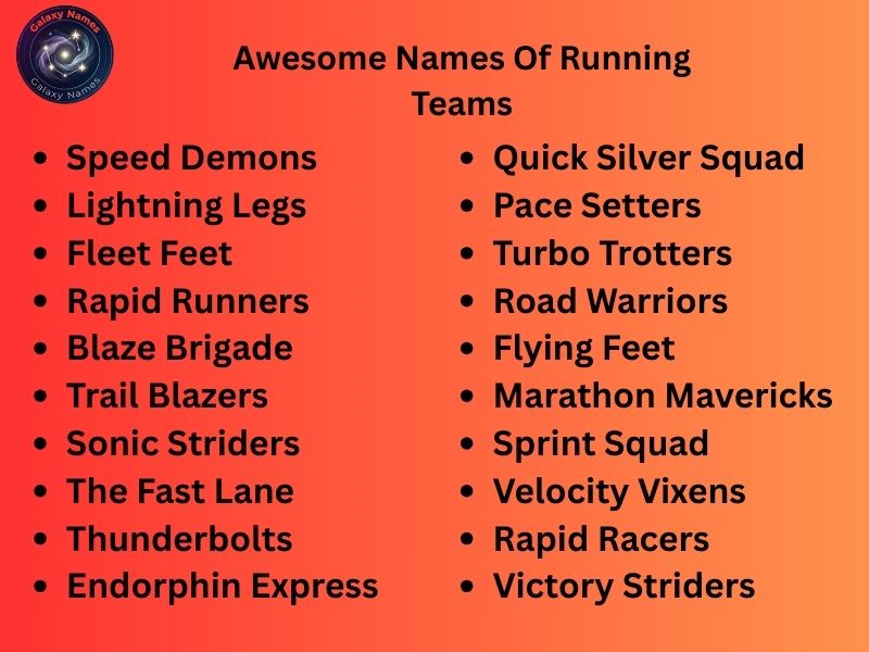 Awesome Names Of Running Teams
