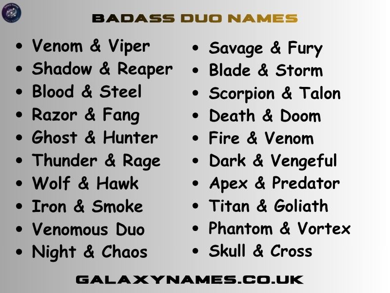 Badass Duo Names