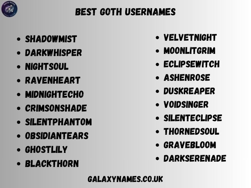 Best Goth Usernames