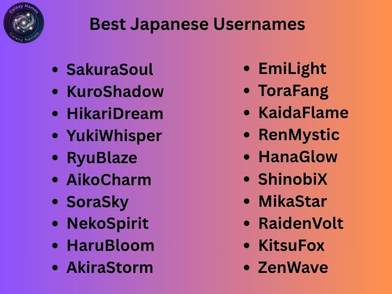 Best Japanese Usernames
