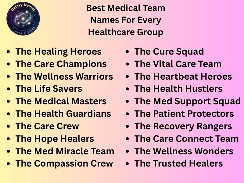 Best Medical Team Names For Every Healthcare Group