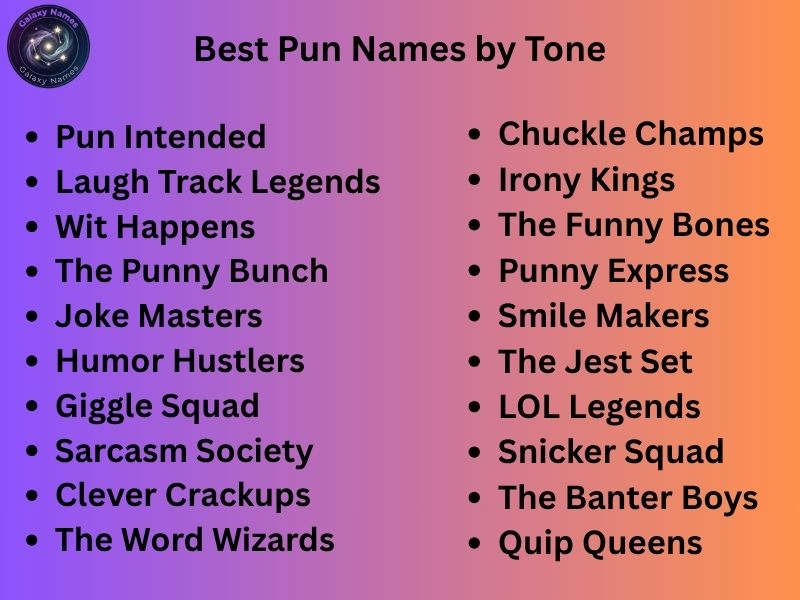 Best Pun Names by Tone