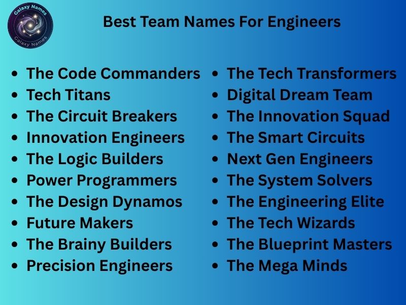 Best Team Names For Engineers