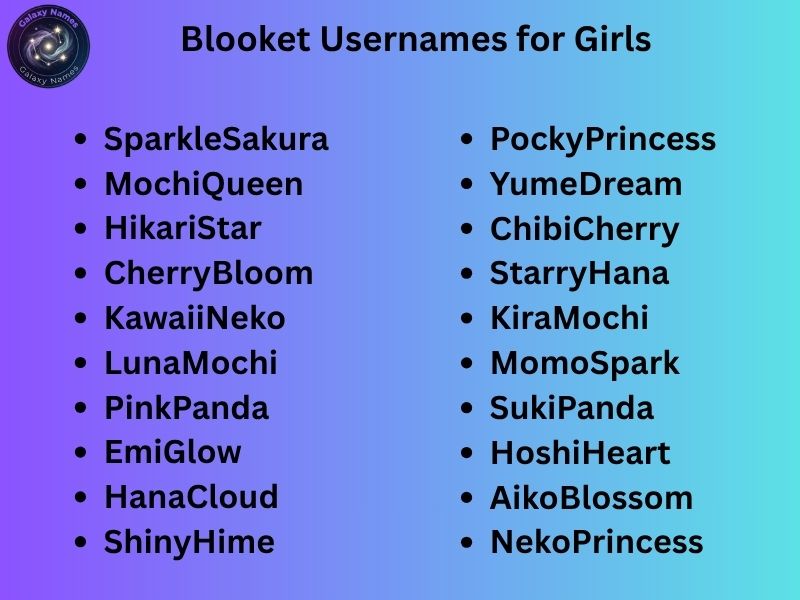 Blooket Usernames for Girls