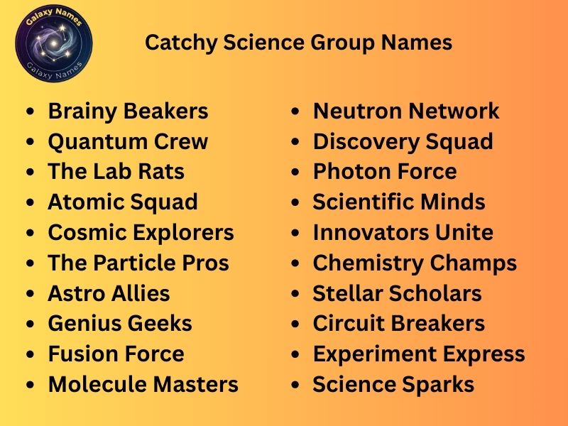 Catchy Science Group Names (1)