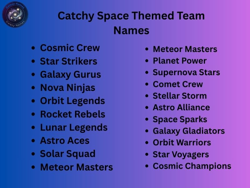 Catchy Space Themed Team Names