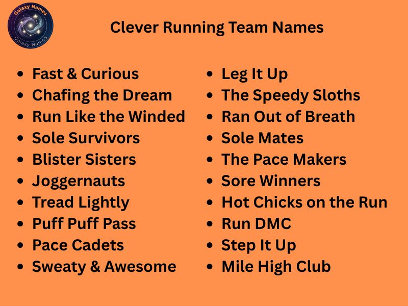 Clever Running Team Names
