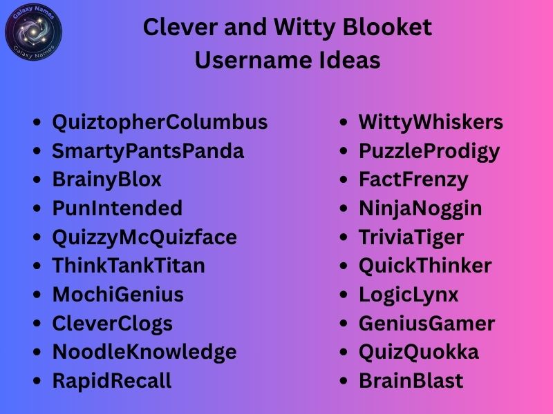 Clever and Witty Blooket Username Ideas