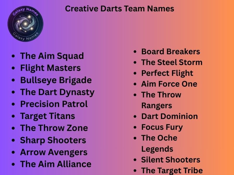 Creative Darts Team Names