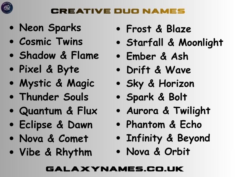 Creative Duo Names