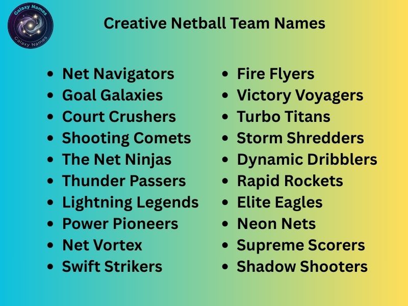 Creative Netball Team Names