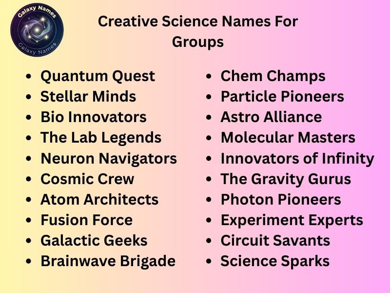 Creative Science Names For Groups