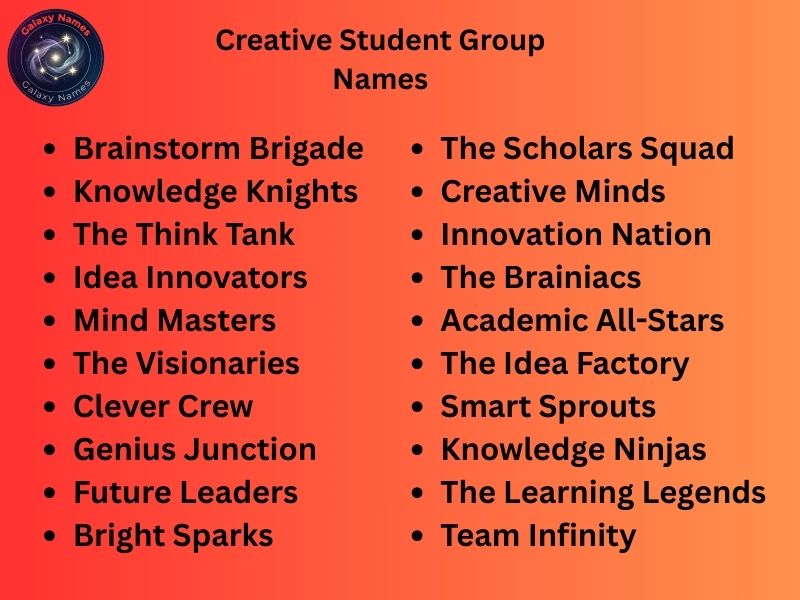 Creative Student Group Names