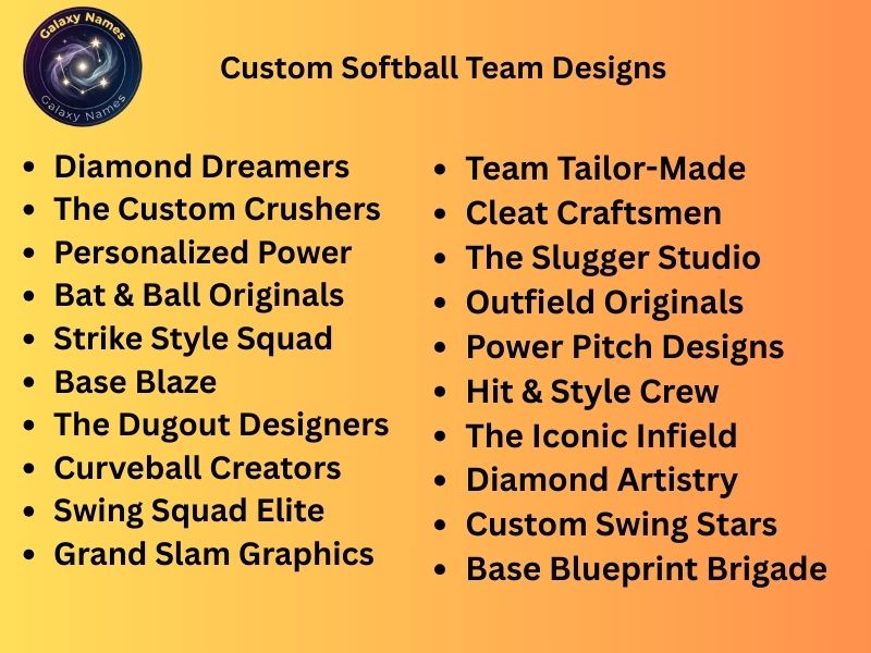 Custom Softball Team Designs