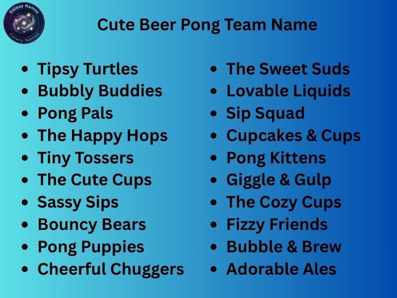Cute Beer Pong Team Name