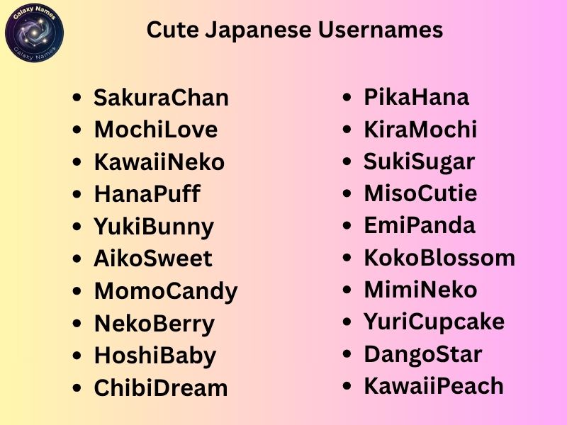 Cute Japanese Usernames