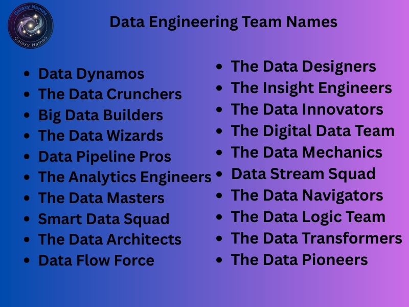Data Engineering Team Name