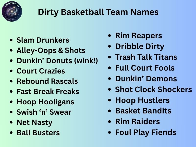 Dirty Basketball Team Names