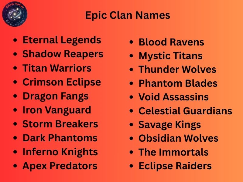 Epic Clan Names