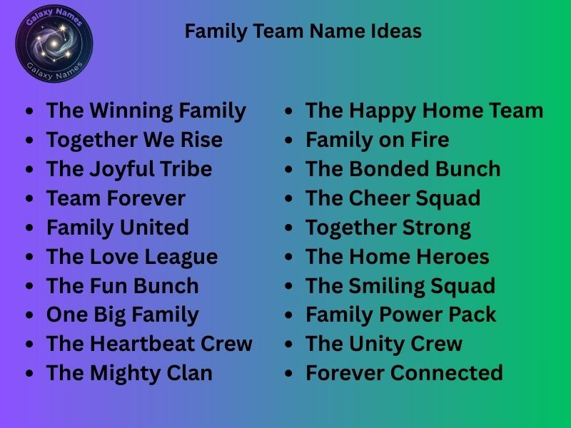 Family Team Name Ideas