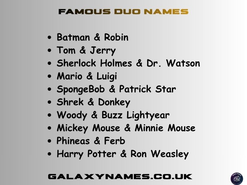 Famous Duo Names