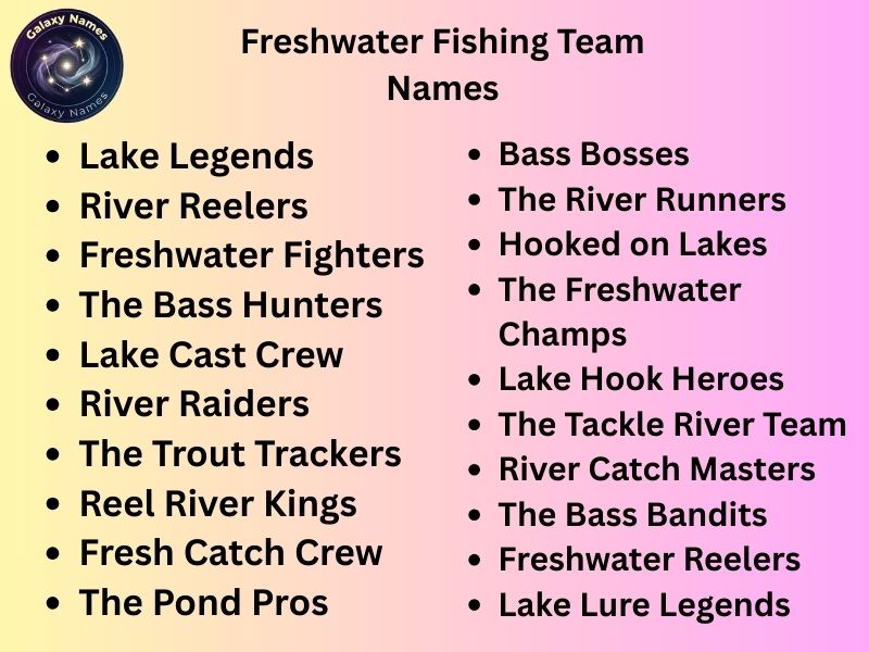 Freshwater Fishing Team Names