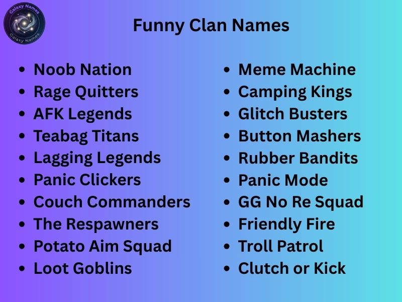 Funny Clan Names